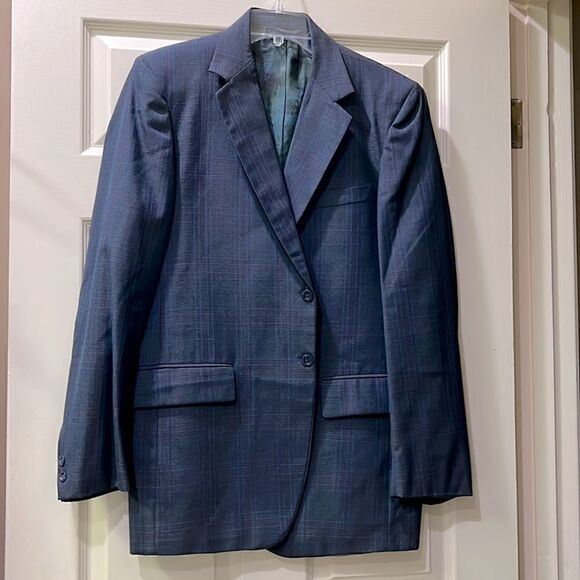 Madden’s Arcadia, LA Curly Men’s Sports Coat Blue Grey w Blue & Red Stripes - Picture 16 of 16